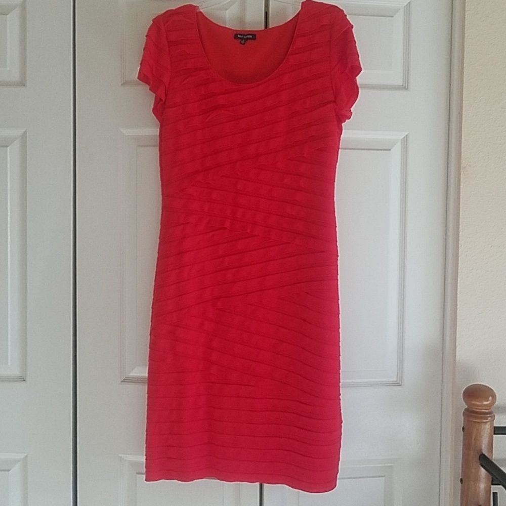 Beautiful bright coral bandage dress